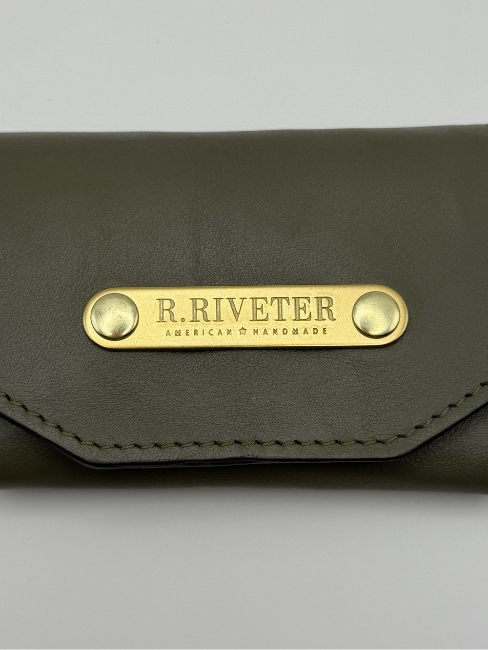 R. Riveter Olive Green Leather Wallet - American Handmade
